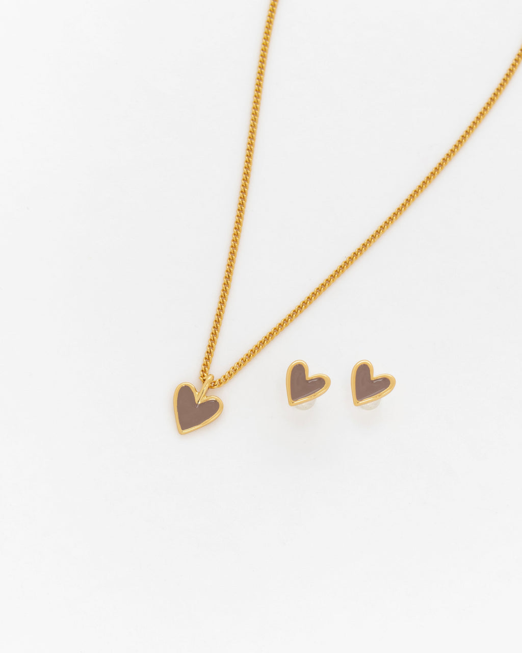 Set Cadena + Aretes Corazón