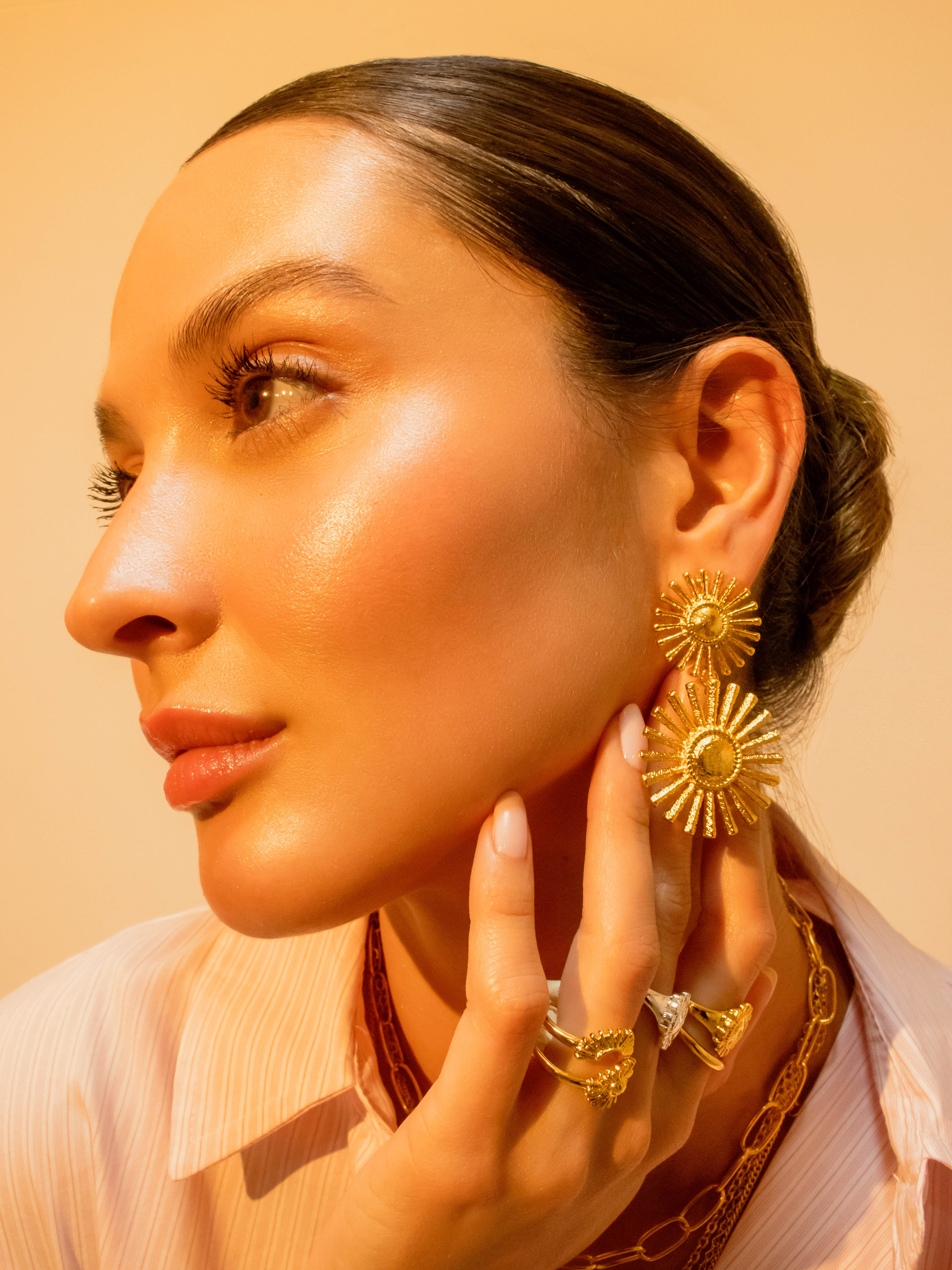 Aretes Maxi Sol Destello