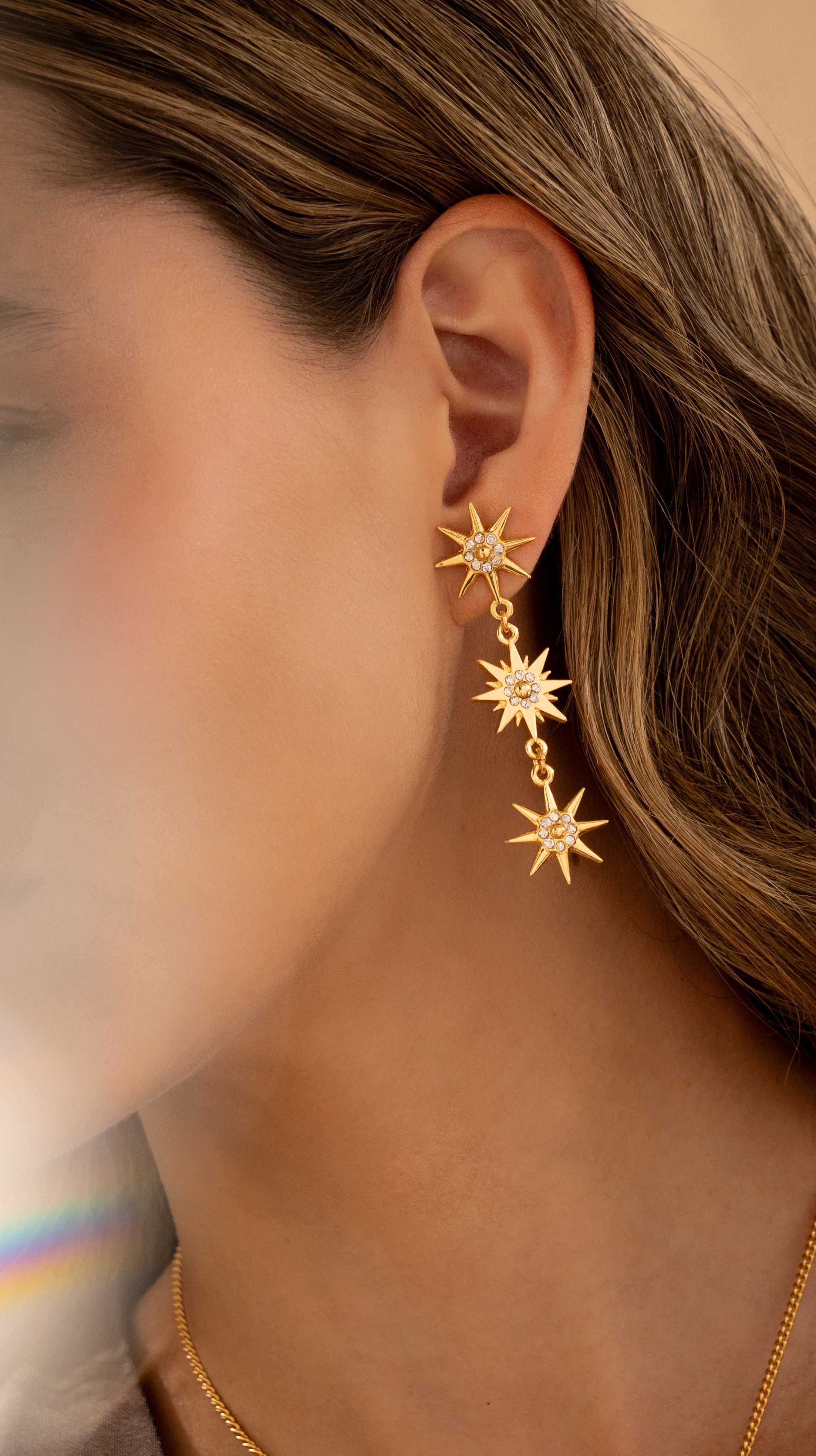 Aretes Estrellas Cristales X3