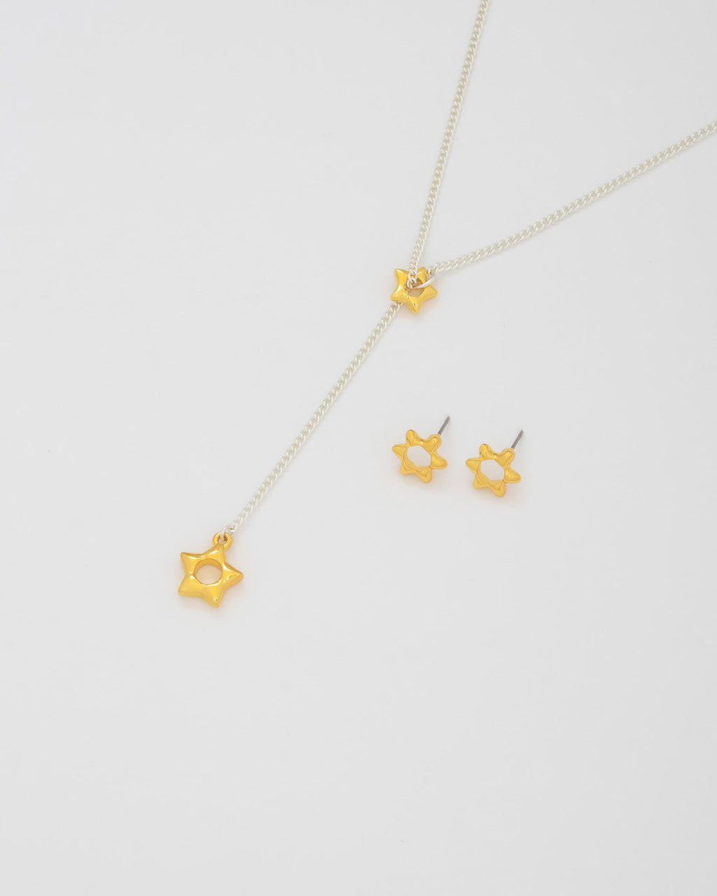 Collar Corbatín Estrella Silueta + Aretes