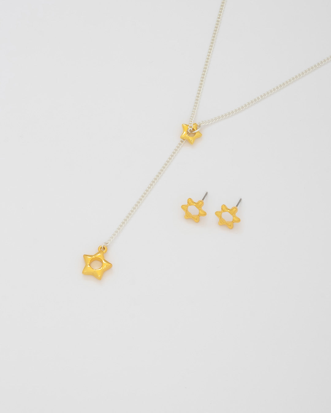 Collar Corbatín Estrella Silueta + Aretes