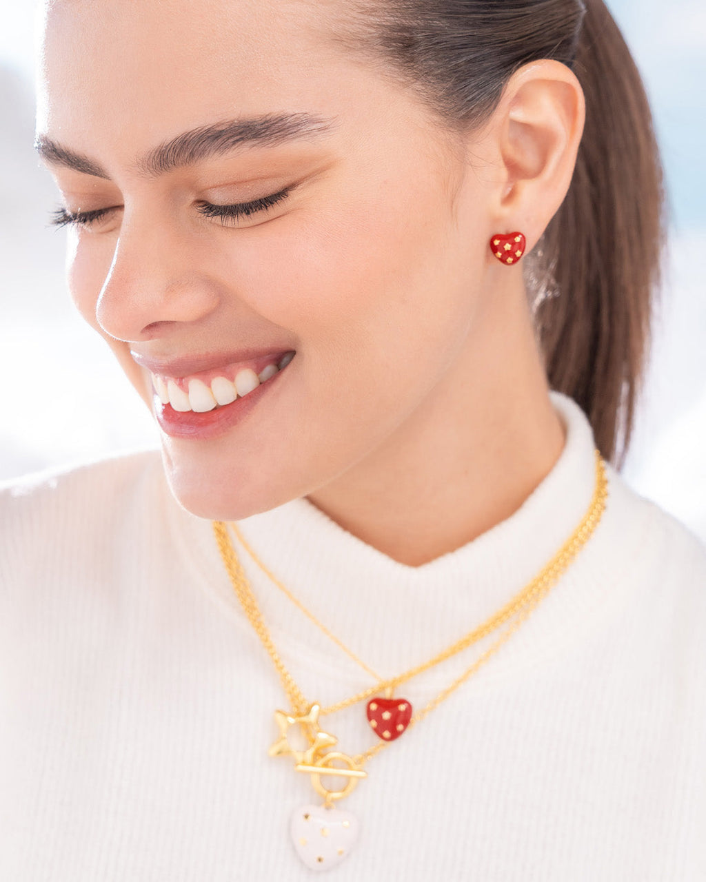 Aretes Corazón Mini Estrella
