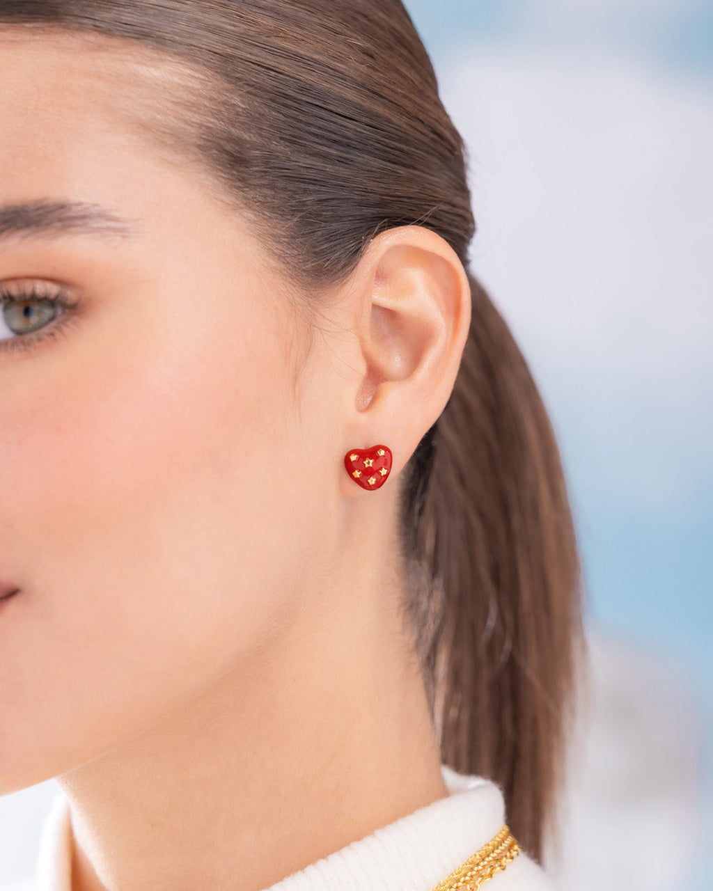Aretes Corazón Mini Estrella