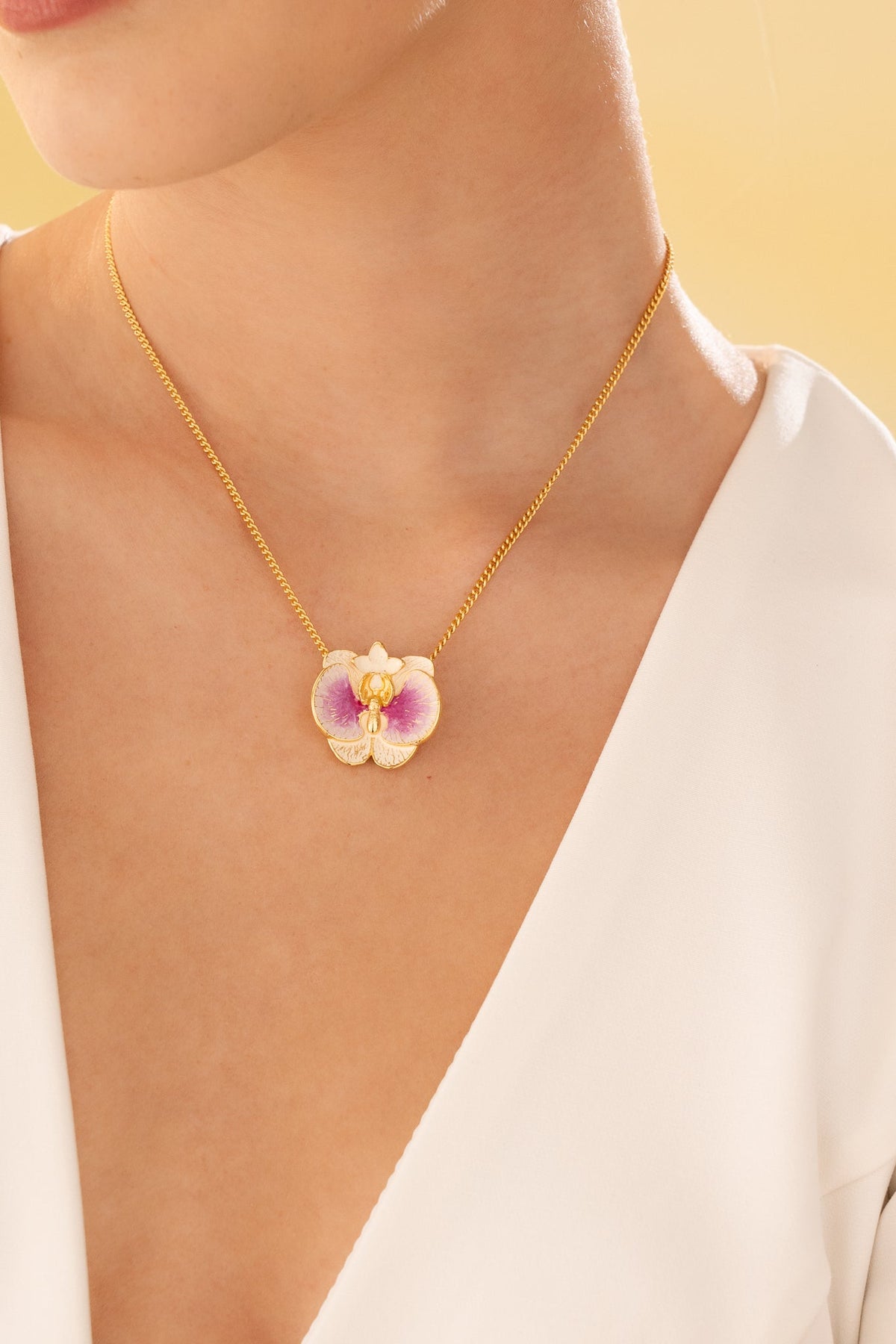 Set Collar Orquídea + Aretes Morado