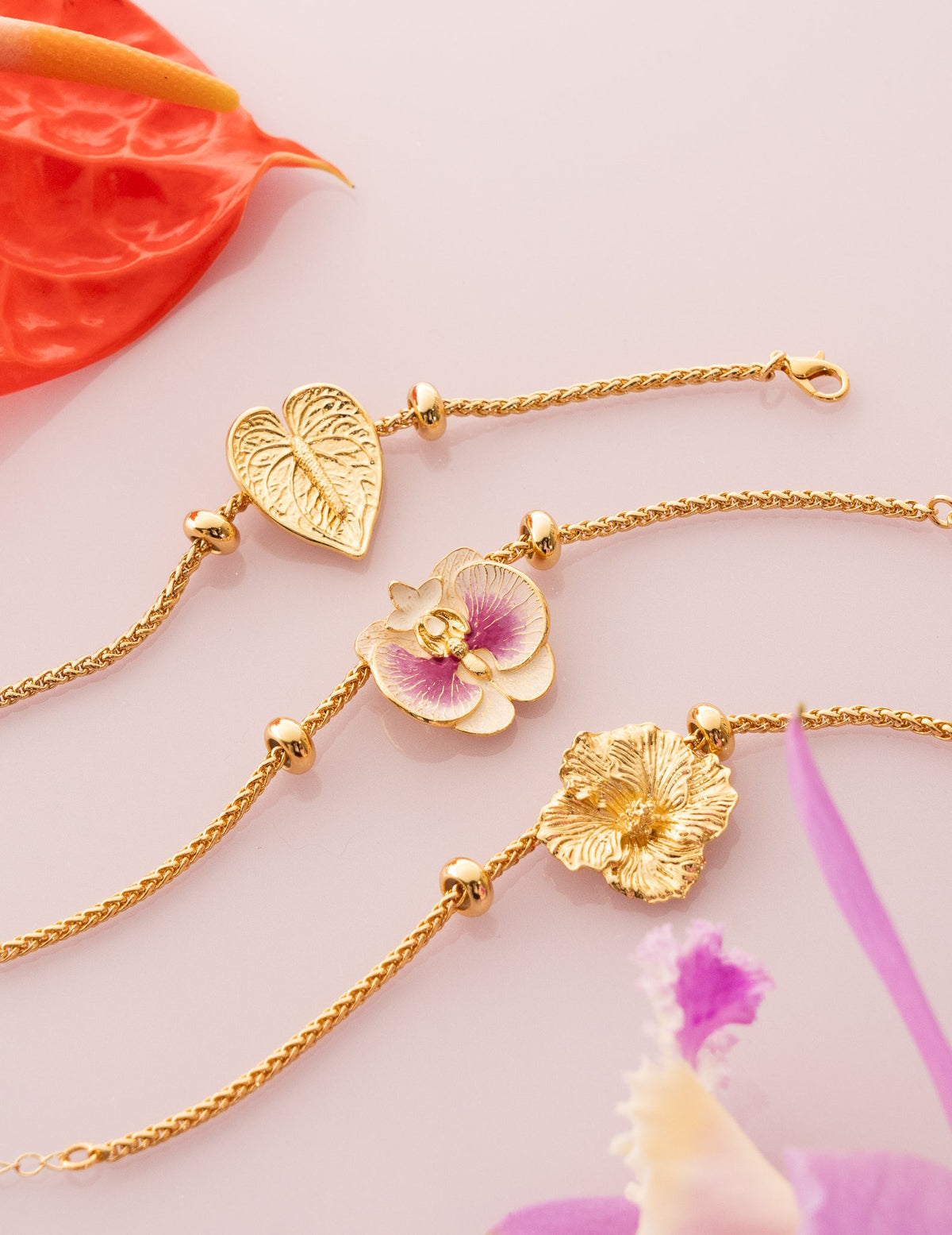 Set Pulsera Cayena Morada + Aretes