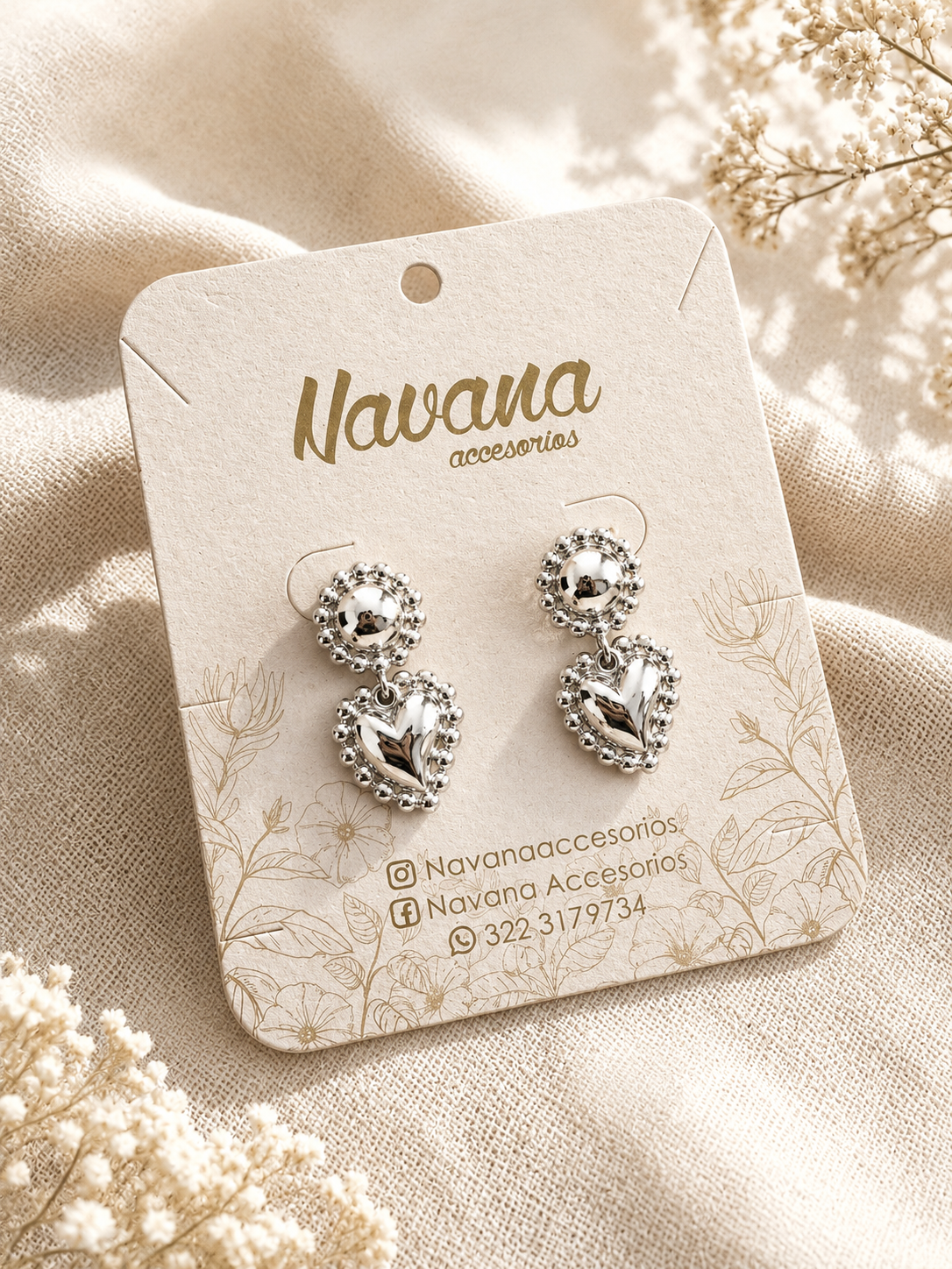 Aretes doble corazon