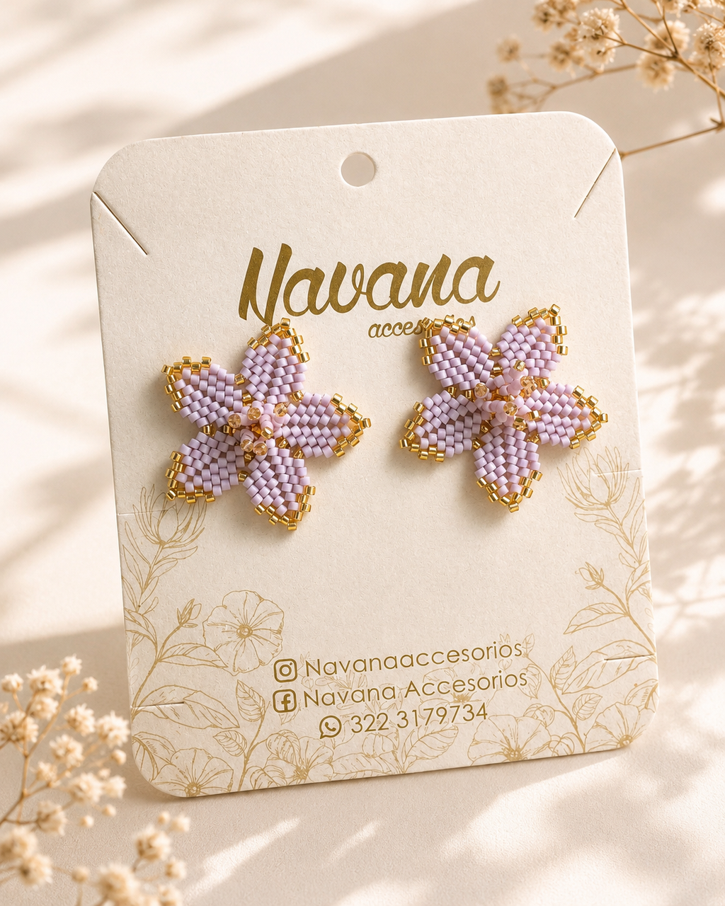 Aretes flor Miyuki