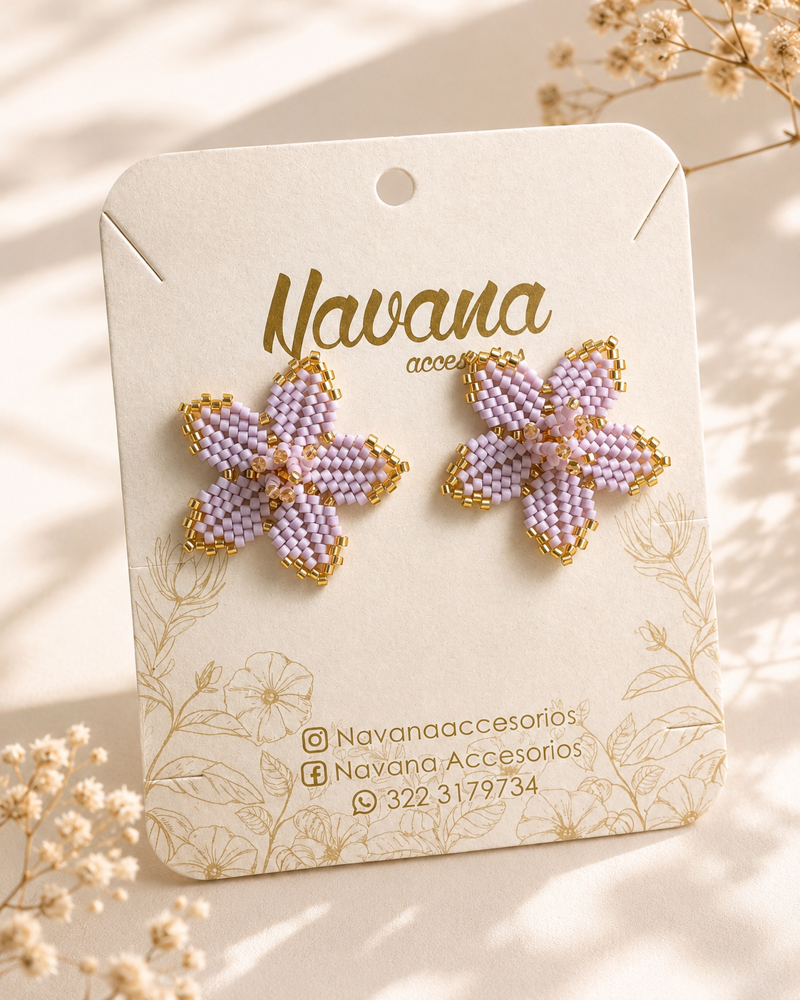 Aretes flor Miyuki
