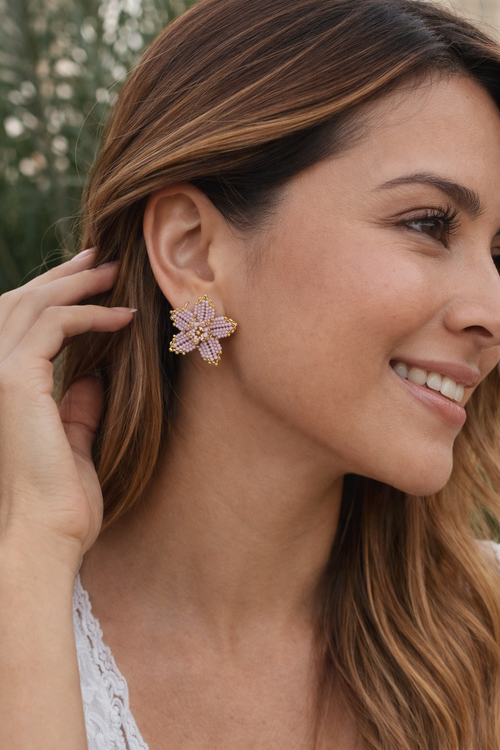 Aretes flor Miyuki