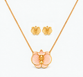 Set Collar Orquídea + Aretes Perlado