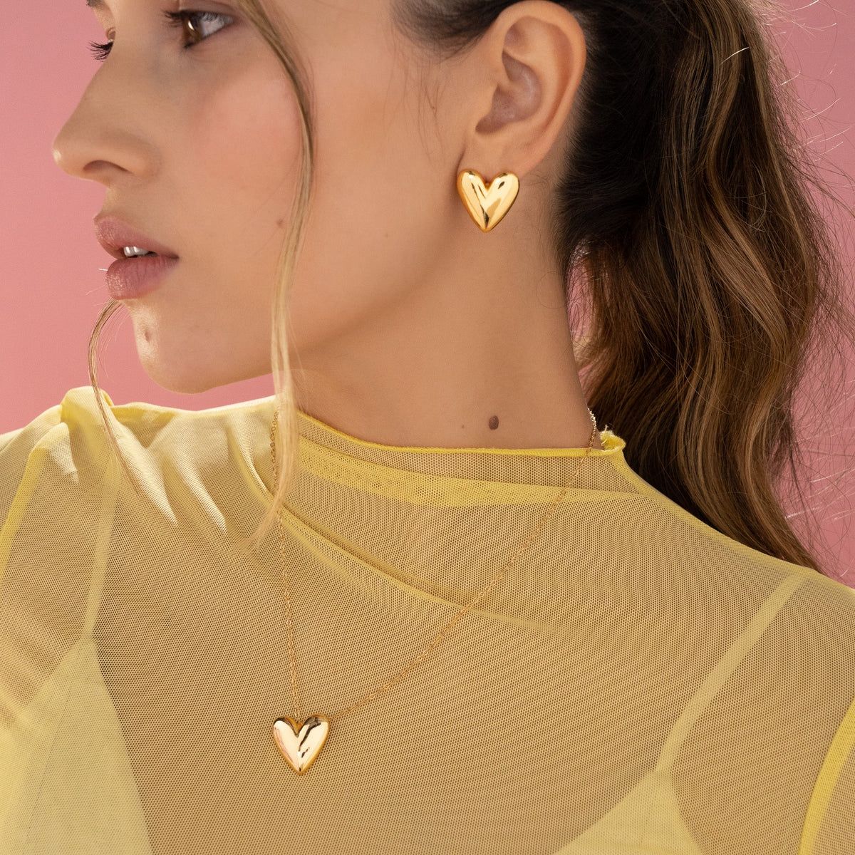 Set Collar + Aretes Corazón